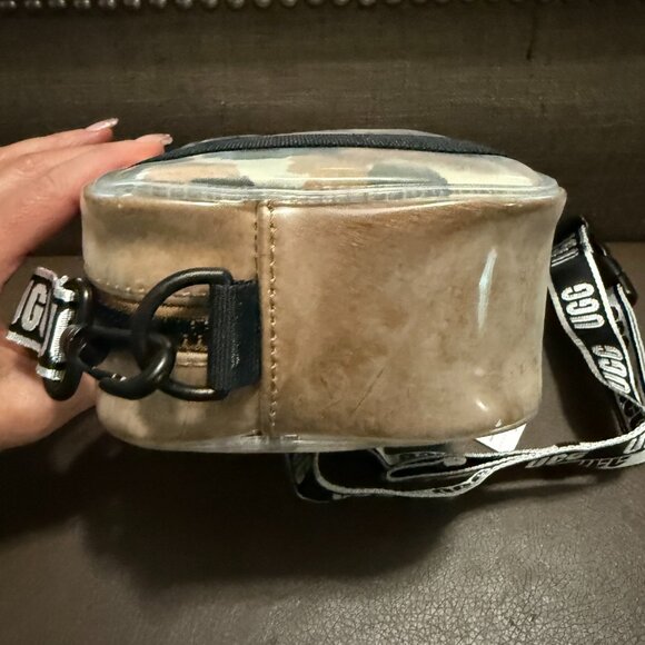 UGG JANEY II CLEAR CALF HAIR CROSSBODY CAMERA BAG Animal Print Brown Black - Picture 13 of 16